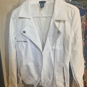 Rue 21 White Leather Jacket